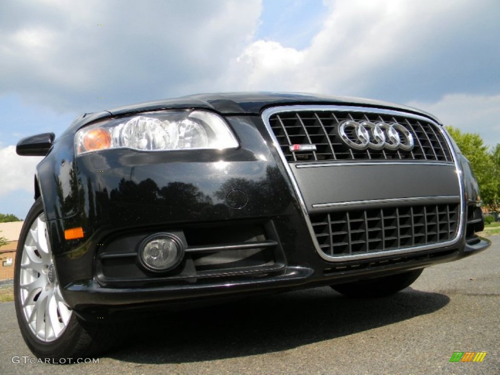 2008 A4 2.0T S-Line Sedan - Brilliant Black / Beige photo #1