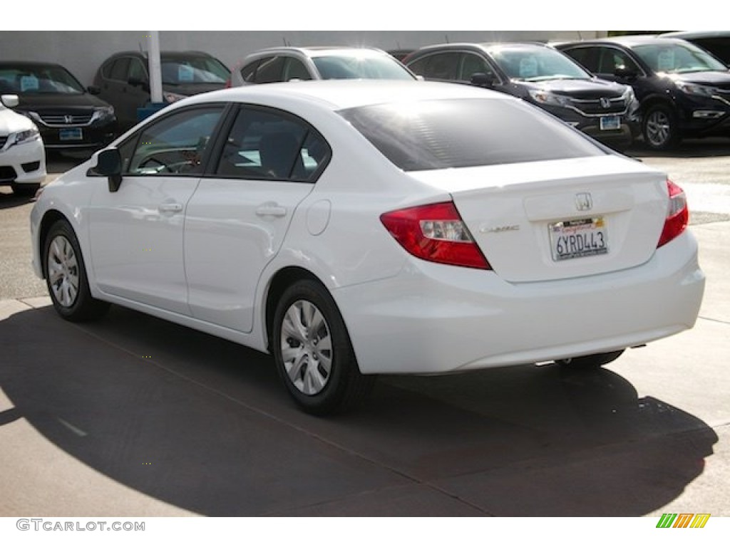 2012 Civic LX Sedan - Taffeta White / Stone photo #2