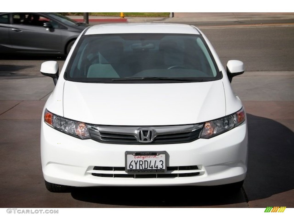 2012 Civic LX Sedan - Taffeta White / Stone photo #7