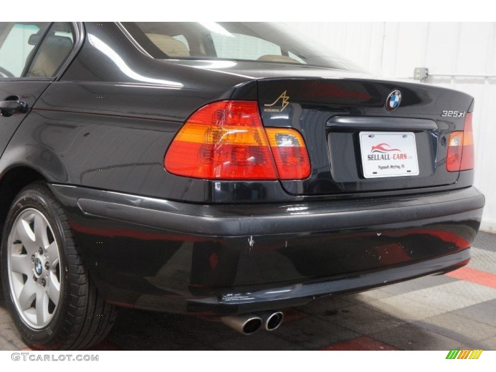 2003 3 Series 325xi Sedan - Jet Black / Natural Brown photo #49