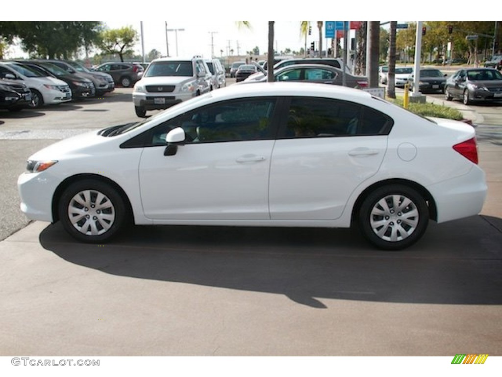 2012 Civic LX Sedan - Taffeta White / Stone photo #9