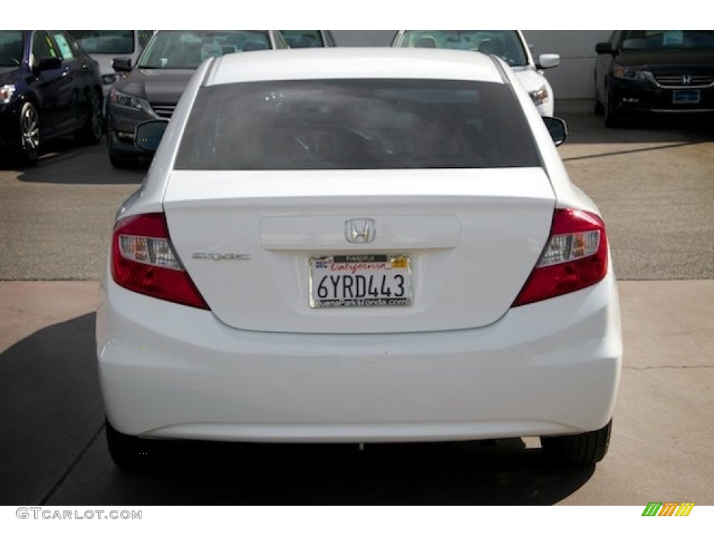 2012 Civic LX Sedan - Taffeta White / Stone photo #10