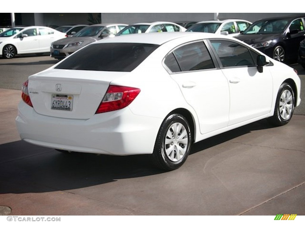 2012 Civic LX Sedan - Taffeta White / Stone photo #11
