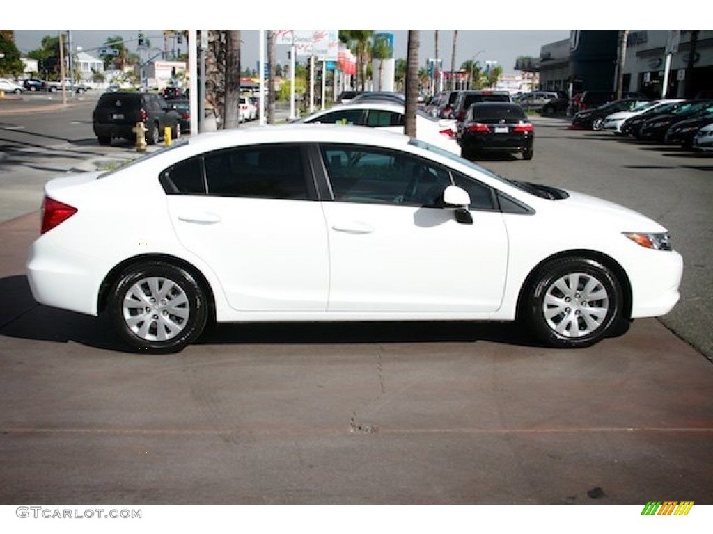 2012 Civic LX Sedan - Taffeta White / Stone photo #12