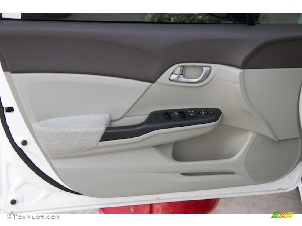 2012 Civic LX Sedan - Taffeta White / Stone photo #21