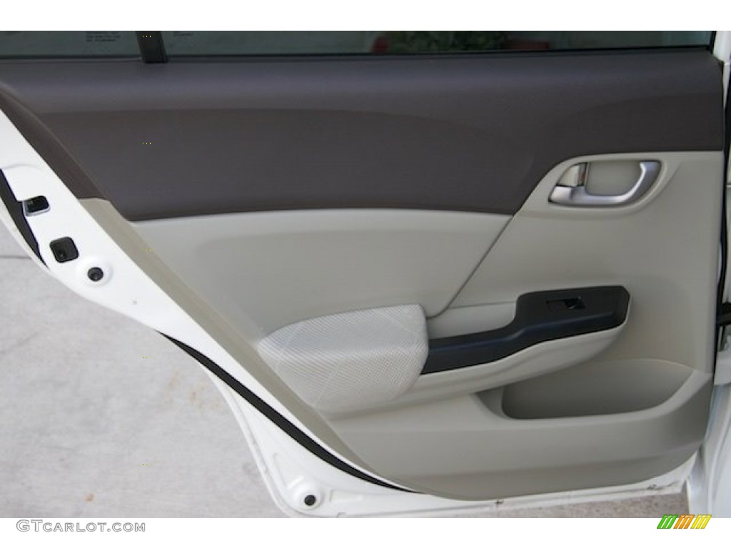 2012 Civic LX Sedan - Taffeta White / Stone photo #22