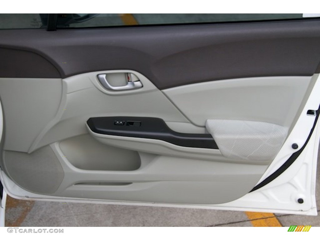 2012 Civic LX Sedan - Taffeta White / Stone photo #24
