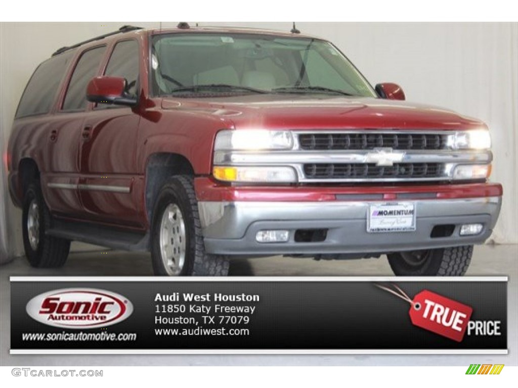 2004 Suburban 1500 LT - Sport Red Metallic / Tan/Neutral photo #1