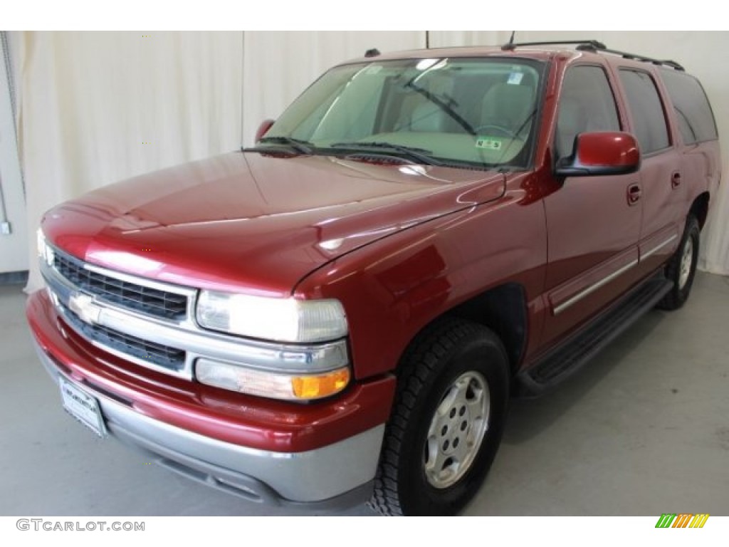 2004 Suburban 1500 LT - Sport Red Metallic / Tan/Neutral photo #3