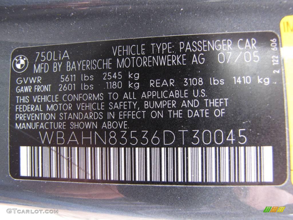 2006 7 Series 750Li Sedan - Titanium Grey Metallic / Basalt Grey/Flannel Grey photo #32