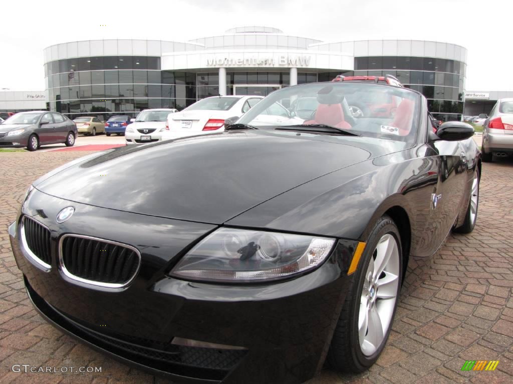 2006 Z4 3.0i Roadster - Jet Black / Dream Red photo #1