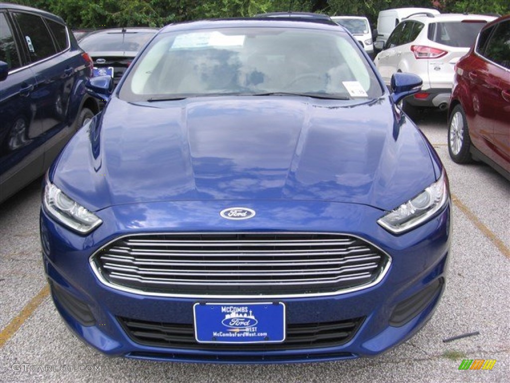 2016 Fusion SE - Deep Impact Blue Metallic / Dune photo #5