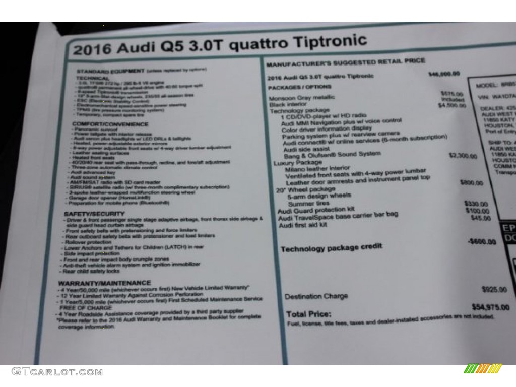 2016 Q5 3.0 TFSI Premium Plus quattro - Monsoon Gray Metallic / Titanium Gray photo #8