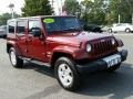 2010 Red Rock Crystal Pearl Jeep Wrangler Unlimited Sahara 4x4  photo #3