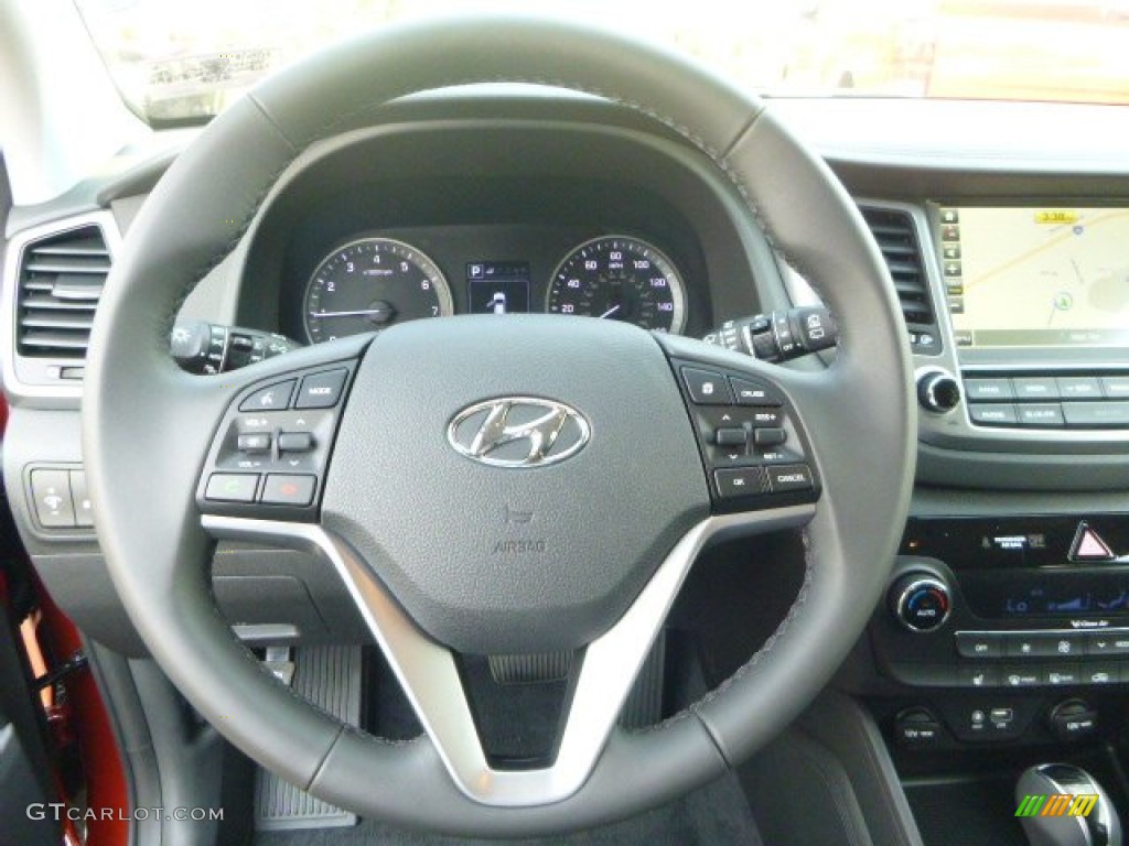 2016 Hyundai Tucson Limited AWD Black Steering Wheel Photo #106886081