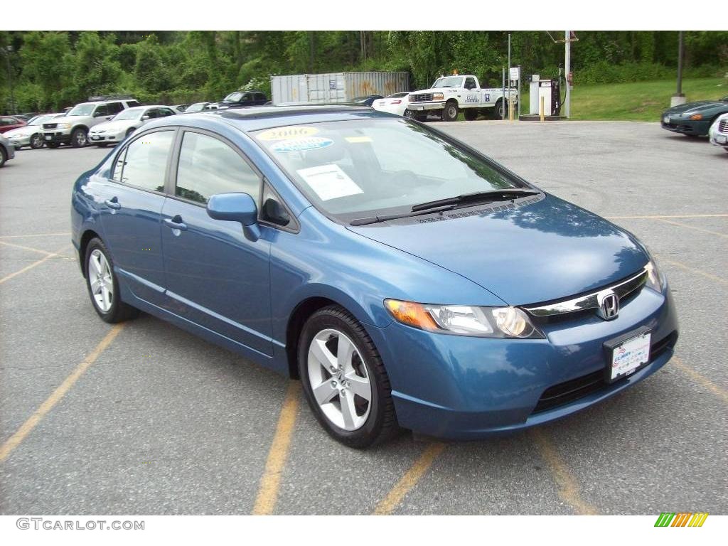 2006 Civic EX Sedan - Atomic Blue Metallic / Gray photo #1