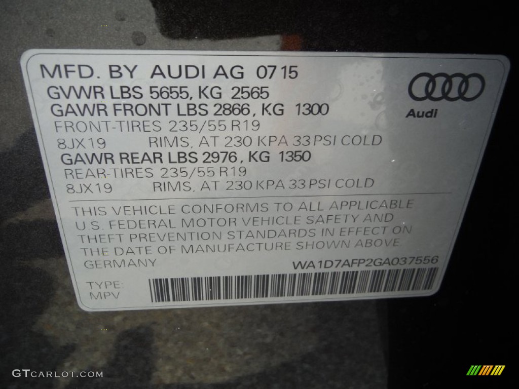 2016 Q5 3.0 TFSI Premium Plus quattro - Lava Gray Pearl / Black photo #40