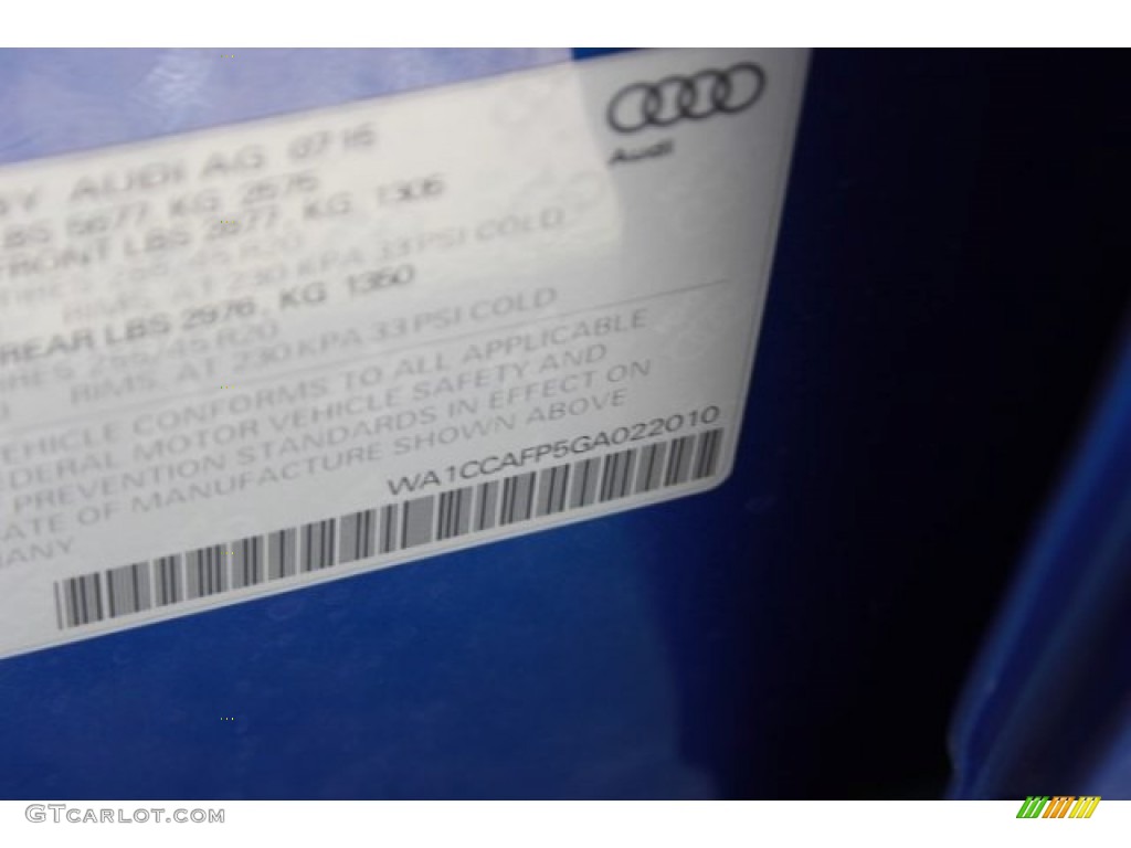 2016 SQ5 Premium Plus 3.0 TFSI quattro - Sepang Blue Pearl / Black/Chestnut Brown photo #43