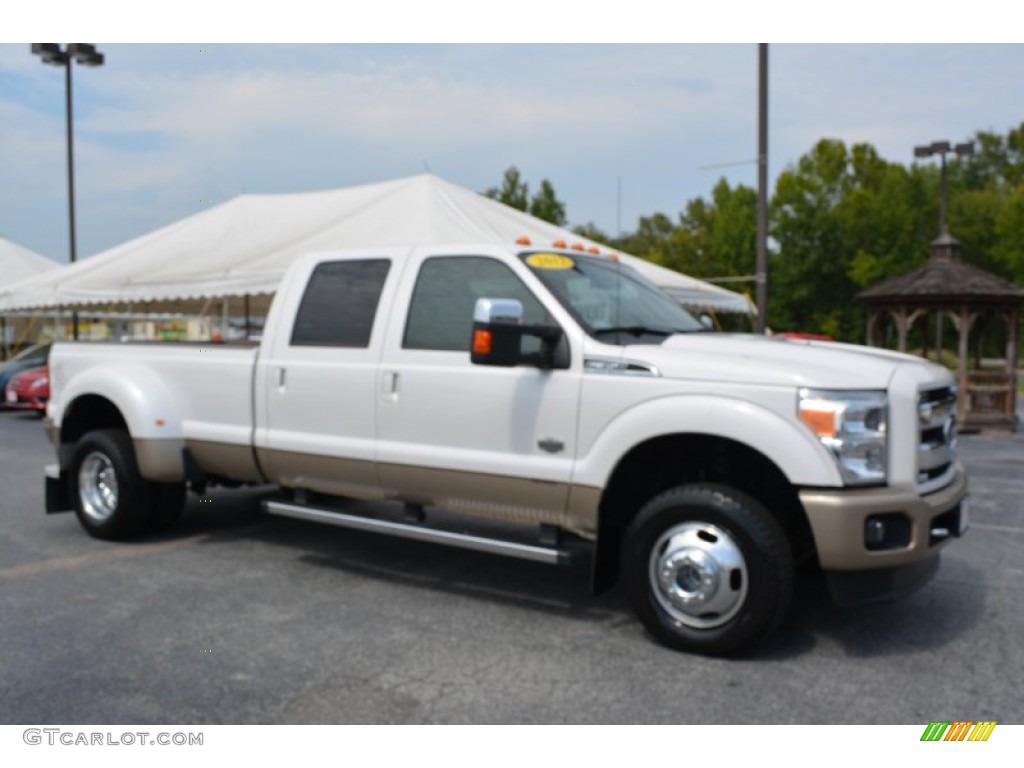 2012 F350 Super Duty King Ranch Crew Cab 4x4 Dually - Oxford White / Chaparral Leather photo #1