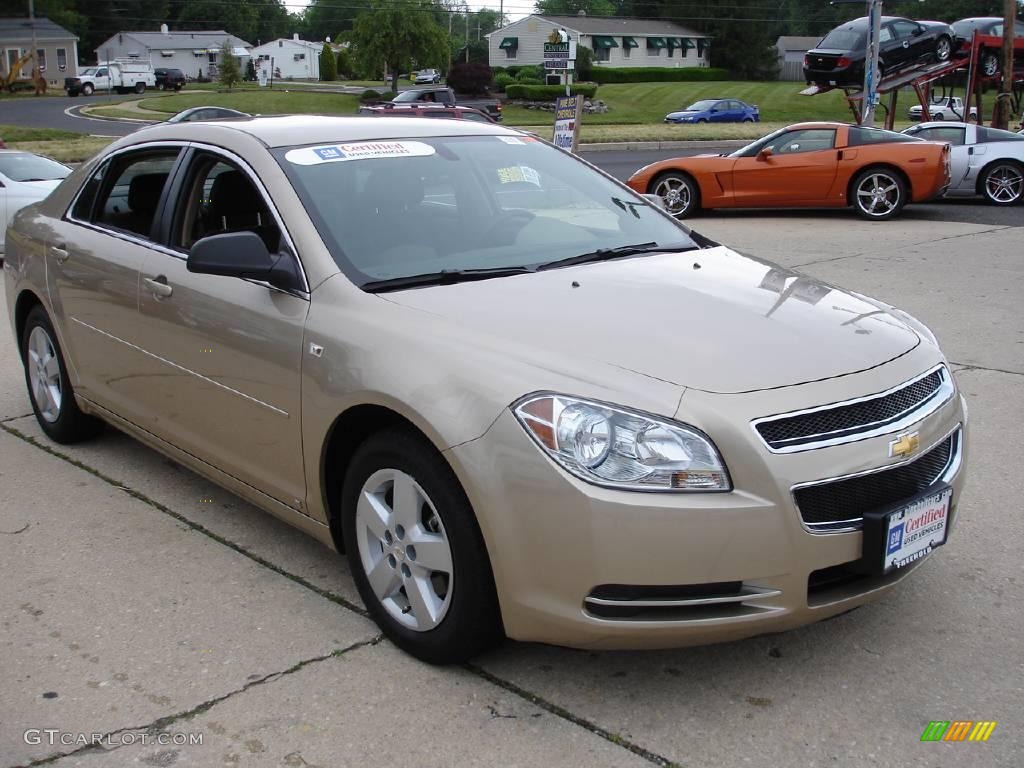 2008 Malibu LS Sedan - Sandstone Metallic / Cocoa/Cashmere Beige photo #2