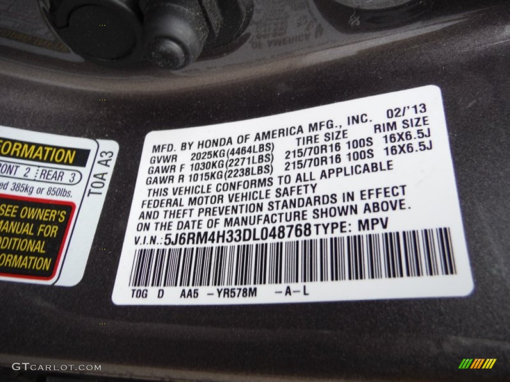 2013 CR-V LX AWD - Urban Titanium Metallic / Black photo #19