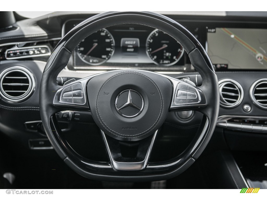 2015 Mercedes-Benz S 550 4Matic Coupe Black Steering Wheel Photo #106909690