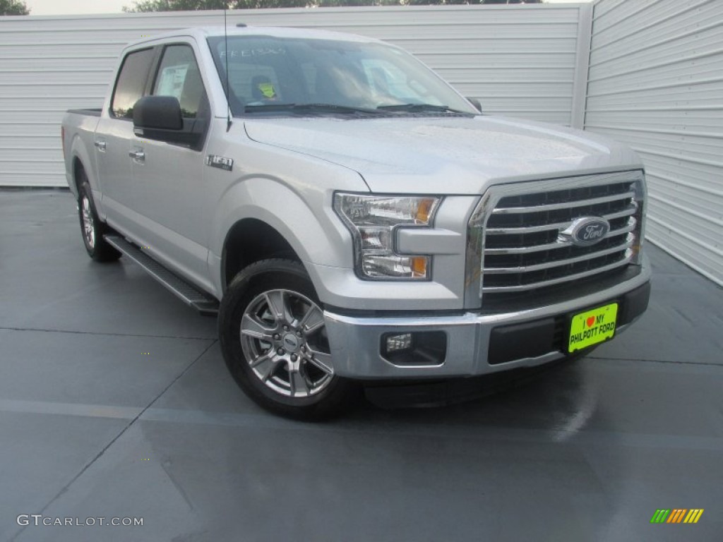 2015 F150 XLT SuperCrew - Ingot Silver Metallic / Medium Earth Gray photo #1