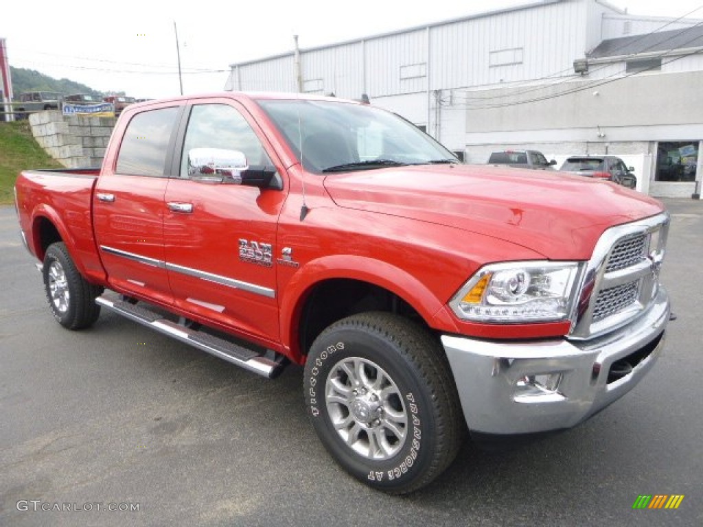 Flame Red 2015 Ram 2500 Laramie Crew Cab 4x4 Exterior Photo #106917490