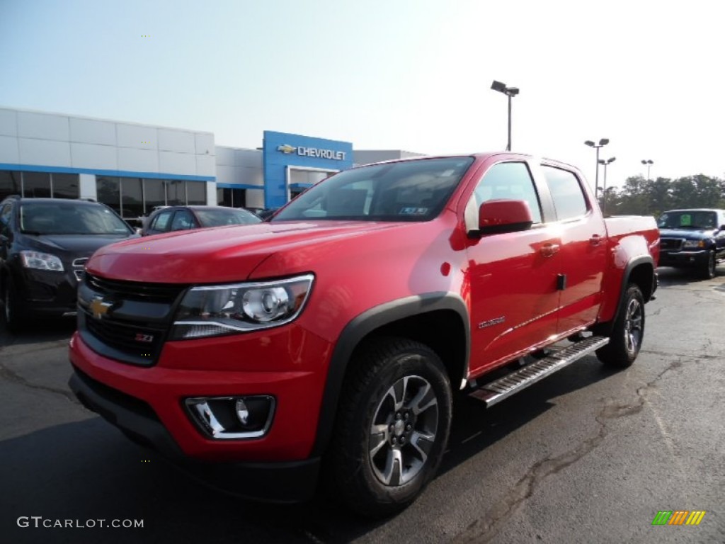 2016 Colorado Z71 Crew Cab 4x4 - Red Hot / Jet Black photo #1