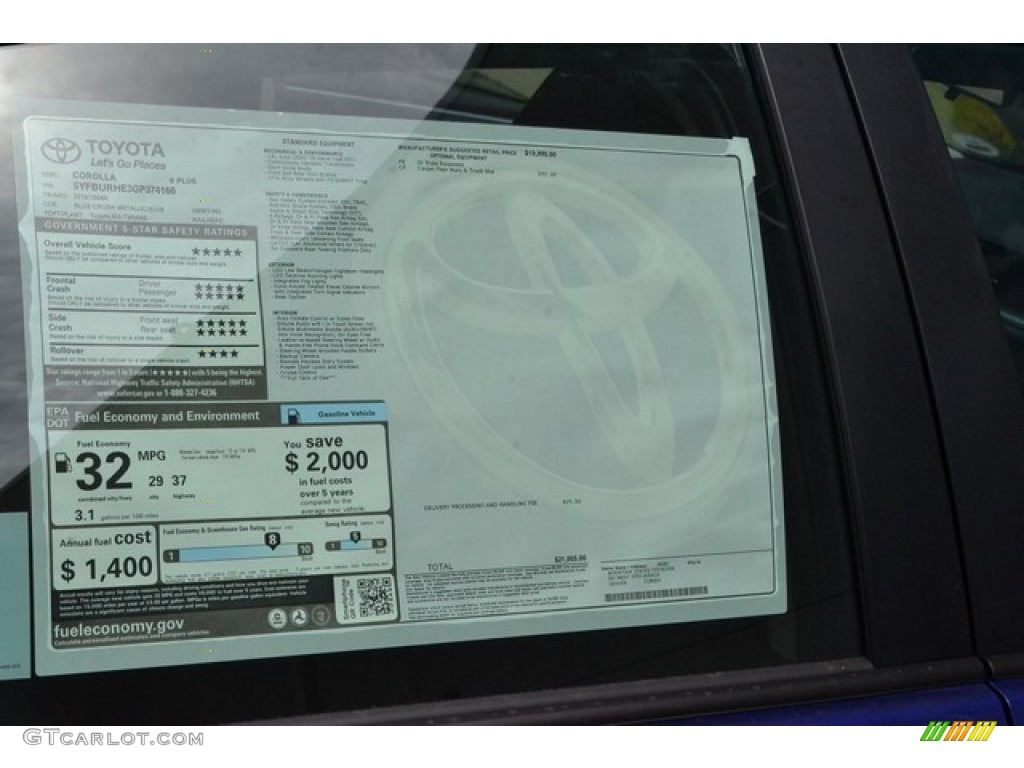 2016 Corolla S Plus - Blue Crush Metallic / Steel Blue photo #10
