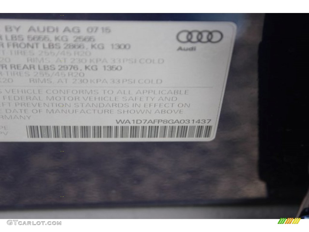 2016 Q5 3.0 TFSI Premium Plus quattro - Scuba Blue Metallic / Chestnut Brown photo #43