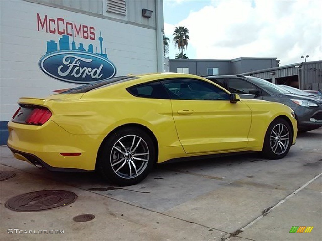 2015 Mustang EcoBoost Premium Coupe - Triple Yellow Tricoat / Ebony photo #5