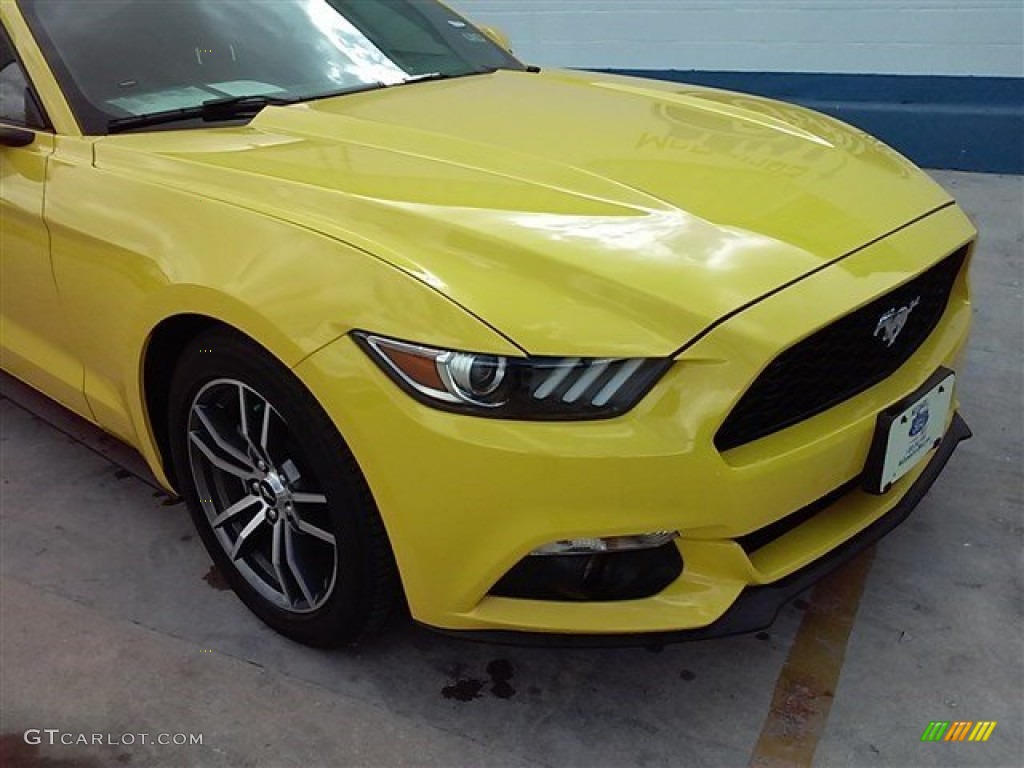 2015 Mustang EcoBoost Premium Coupe - Triple Yellow Tricoat / Ebony photo #6