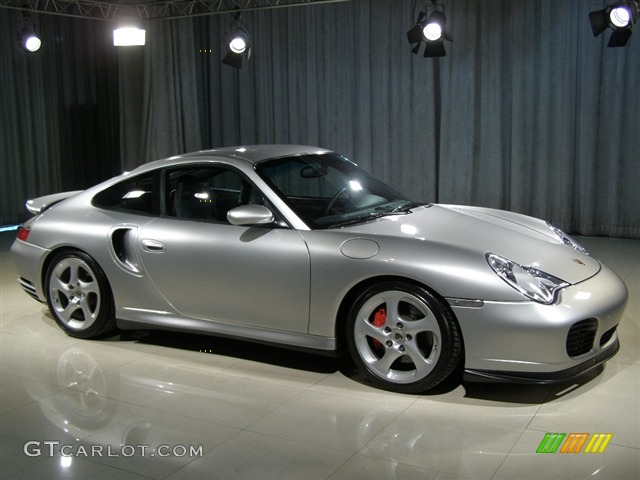 2003 911 Turbo Coupe - Arctic Silver Metallic / Black photo #3