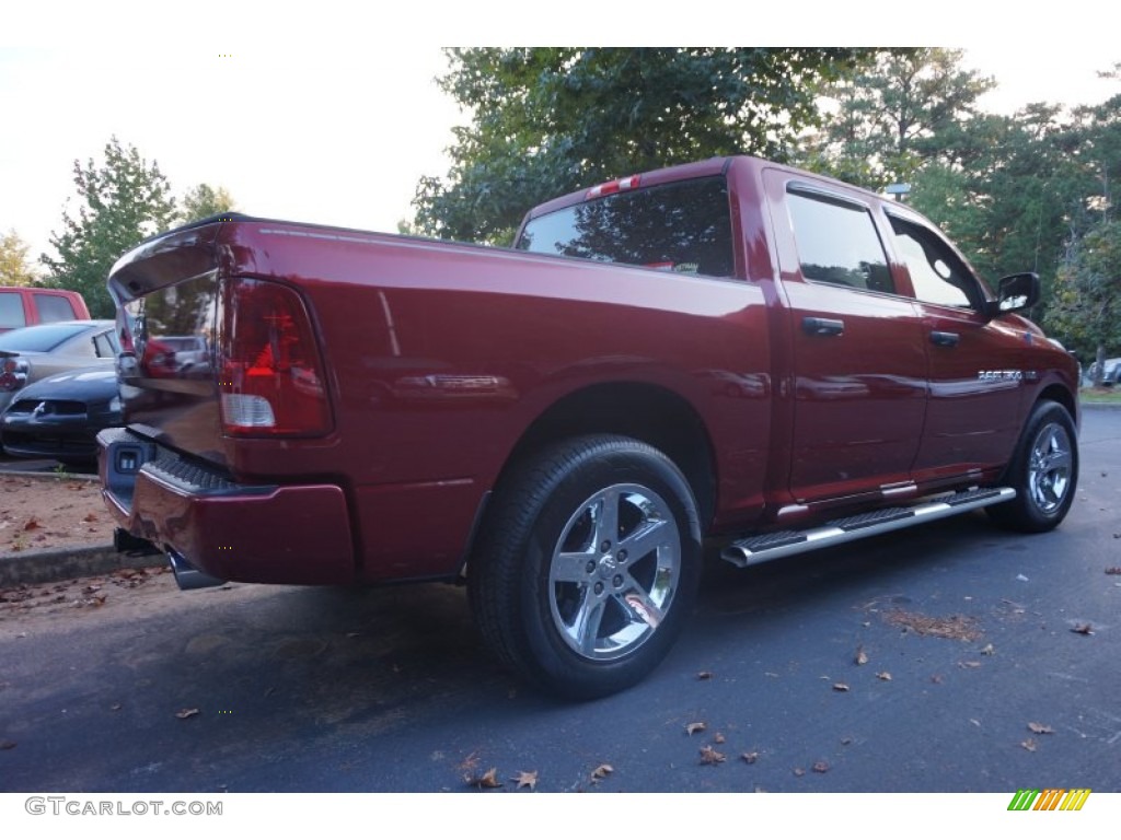 2012 Ram 1500 Express Crew Cab - Deep Cherry Red Crystal Pearl / Dark Slate Gray/Medium Graystone photo #3