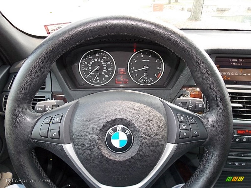2008 BMW X5 4.8i Black Steering Wheel Photo #106952193