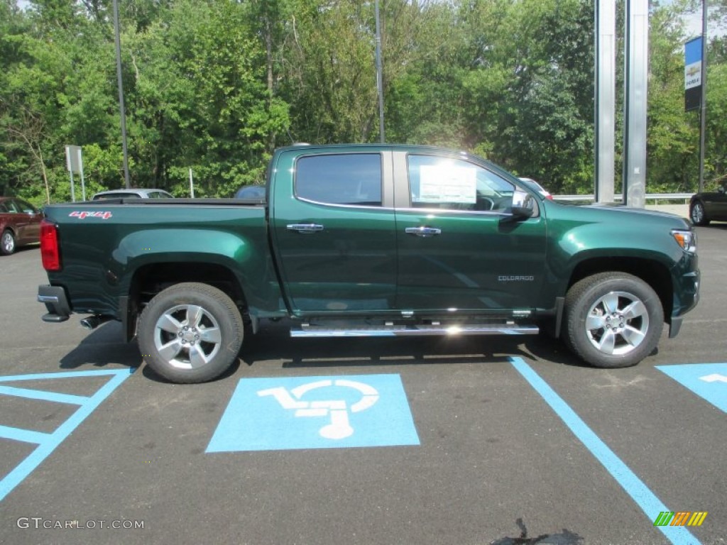 Rainforest Green Metallic 2016 Chevrolet Colorado LT Crew Cab 4x4 Exterior Photo #106952422