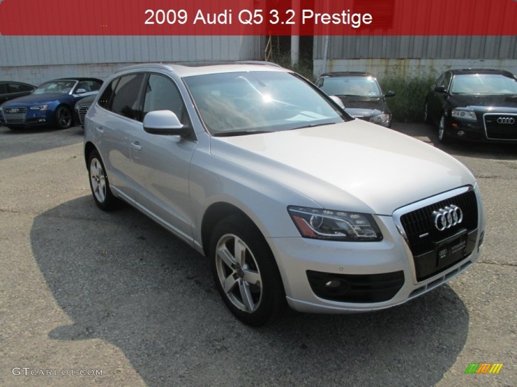 2009 Q5 3.2 Prestige quattro - Ice Silver Metallic / Black photo #1