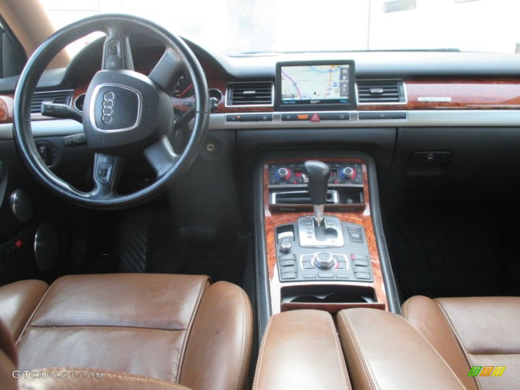 2007 A8 L 4.2 quattro - Night Blue Pearl Effect / Black/Amaretto photo #5
