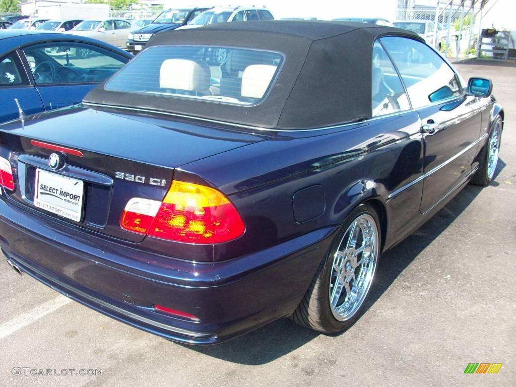 2001 3 Series 330i Convertible - Orient Blue Metallic / Beige photo #7