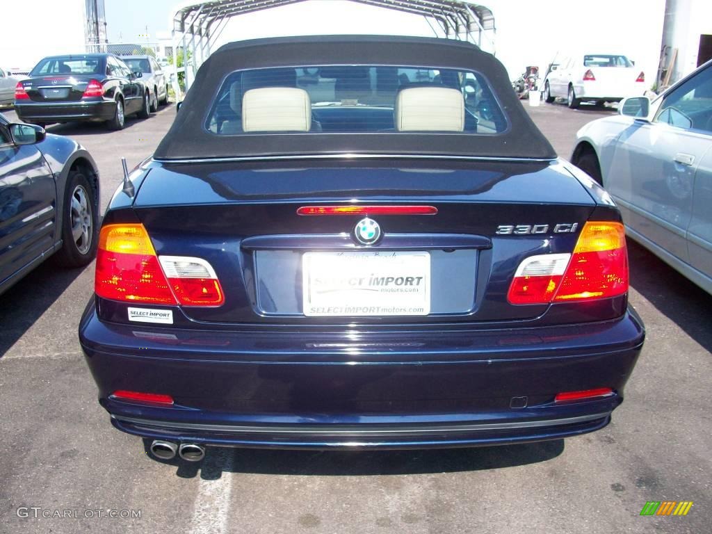 2001 3 Series 330i Convertible - Orient Blue Metallic / Beige photo #8