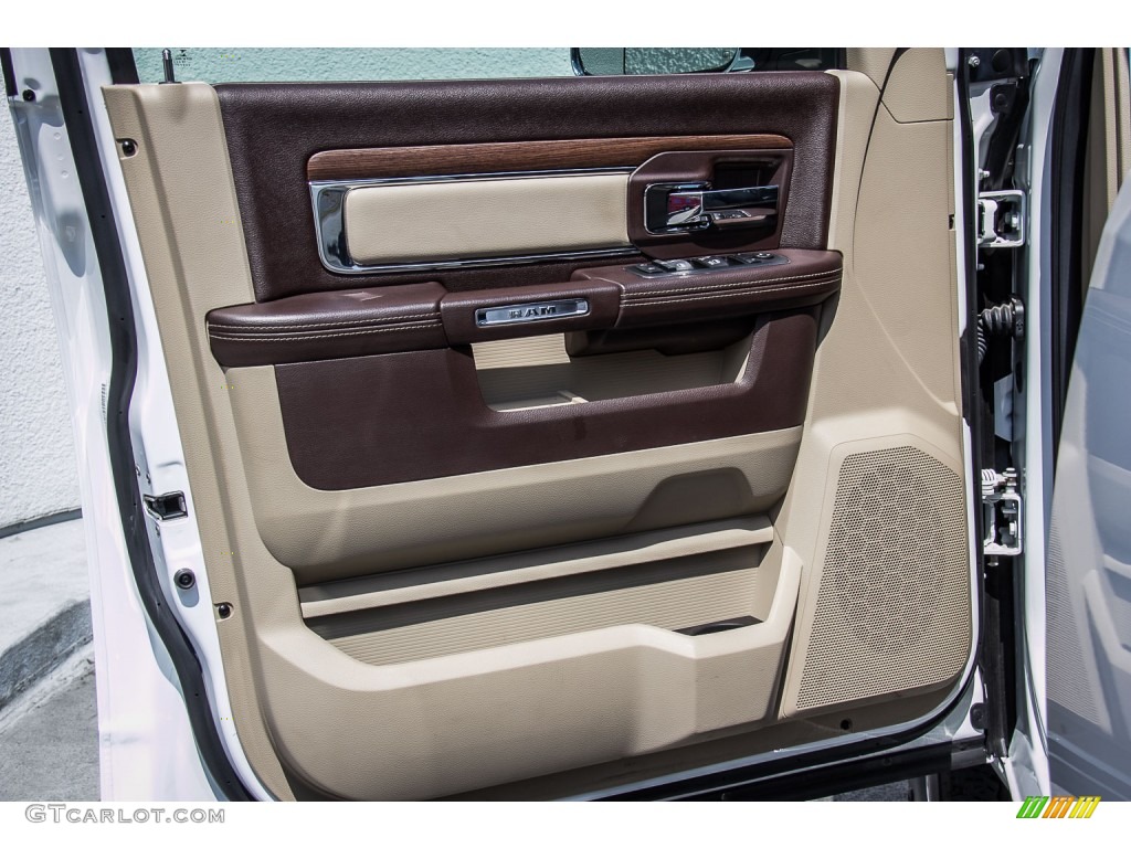 2014 Ram 2500 Laramie Crew Cab 4x4 Canyon Brown/Light Frost Beige Door Panel Photo #106961666