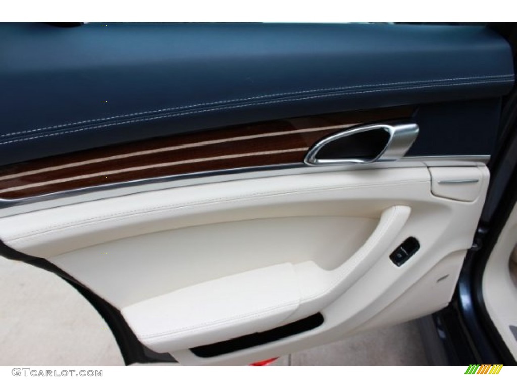 2013 Porsche Panamera S Yachting Blue/Cream Door Panel Photo #106963941