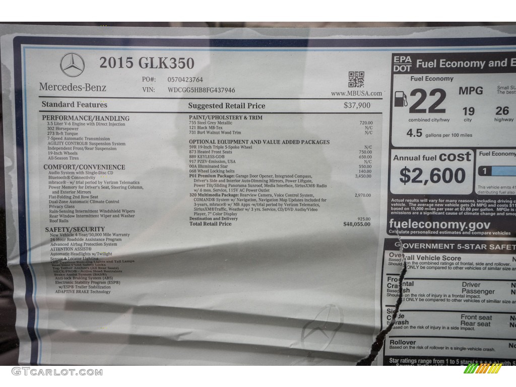 2015 GLK 350 - Steel Grey Metallic / Black photo #11