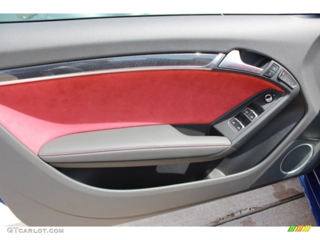 2016 Audi S5 Premium Plus quattro Cabriolet Black/Magma Red Door Panel Photo #106965318