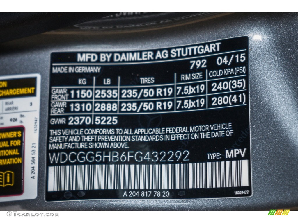 2015 GLK 350 - Paladium Silver Metallic / Black photo #7