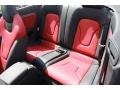2016 Audi S5 Black/Magma Red Interior Rear Seat Photo
