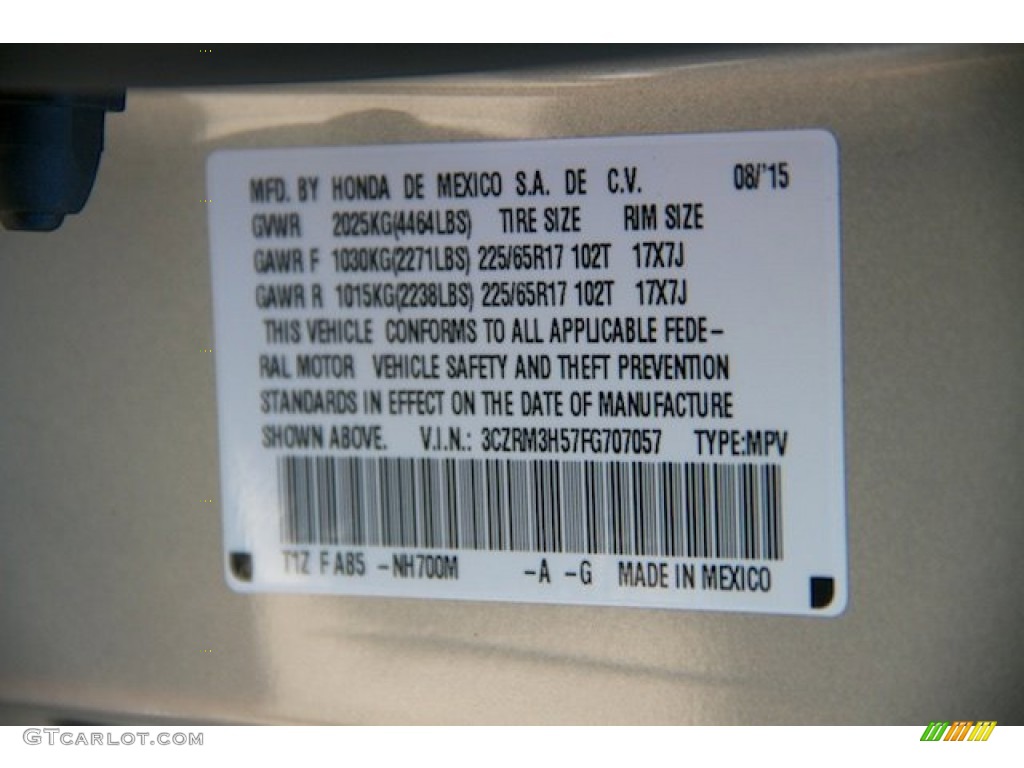 2015 CR-V EX - Alabaster Silver Metallic / Black photo #21