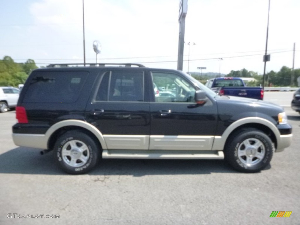 2005 Expedition Eddie Bauer 4x4 - Black Clearcoat / Medium Parchment photo #8