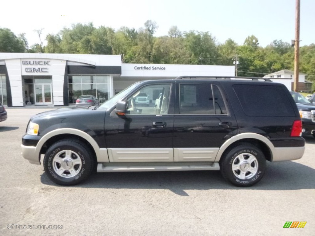 2005 Expedition Eddie Bauer 4x4 - Black Clearcoat / Medium Parchment photo #12
